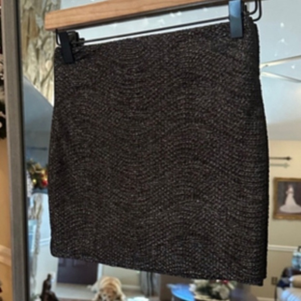 BCBG Generation Black Silver Skirt XXS - Picture 4 of 10